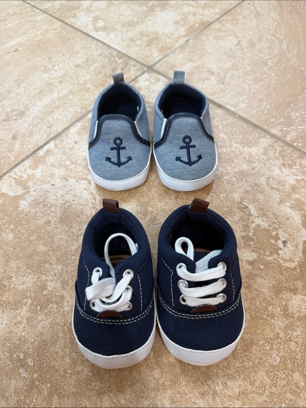 Brand New Baby Navy Anchor Slip-On & Lace-Up Shoe Set - Summer Chic